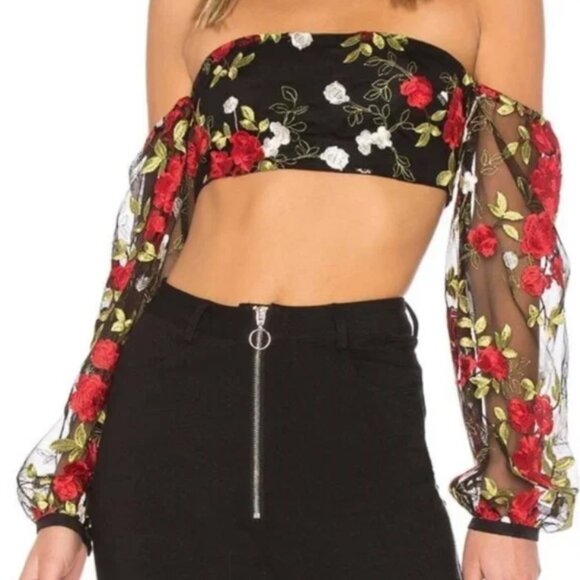 Lovers + Friends Cropped Floral Top - Picture 3 of 4